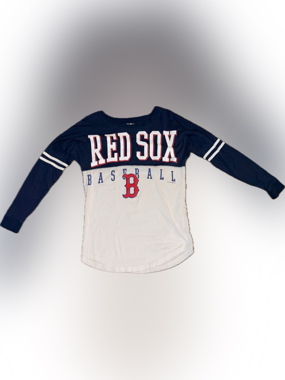 Boston Red Sox Long Sleeve Colorblock Graphic Shirt Women’s Large MLB - Picture 2 of 3